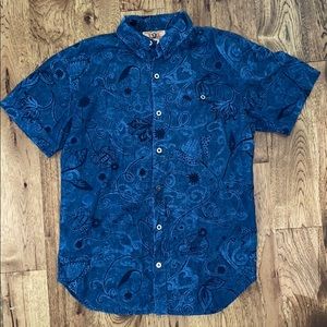 Vintage Gene Ewing Bis Blue Button Up Shirt Medium